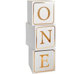Hootyballoo Blocs de lettres ONE or rose | 3 pièces
