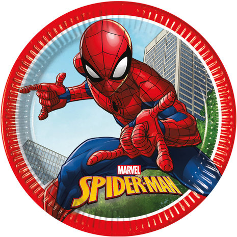 Procos Party Spiderman Crime Fighter Borden 23cm | 8 stuks