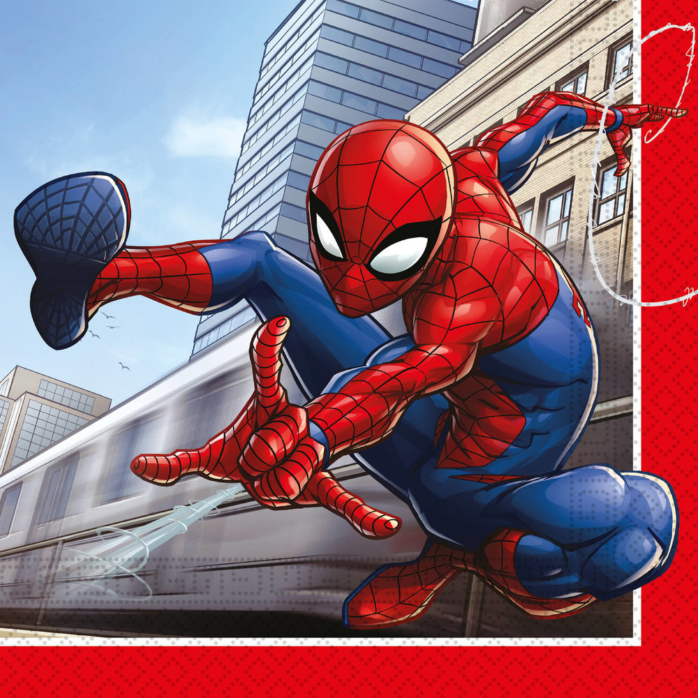 Procos Party Serviettes Spiderman, justicier, 33 x 33 cm | Lot de 20