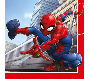 Procos Party Spiderman Crime Fighter Servietten 33x33cm | 20 Stück