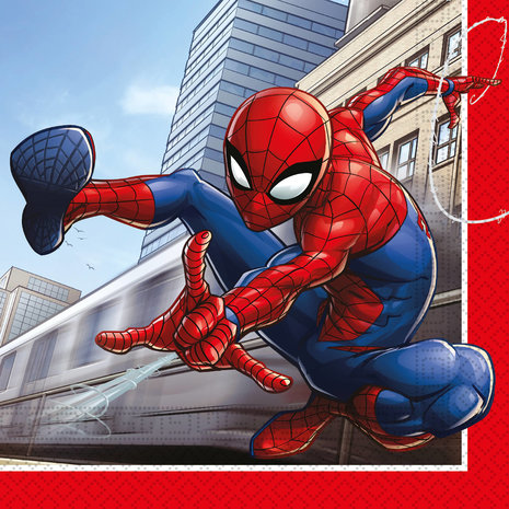 Procos Party Spiderman Crime Fighter Servietten 33x33cm | 20 Stück
