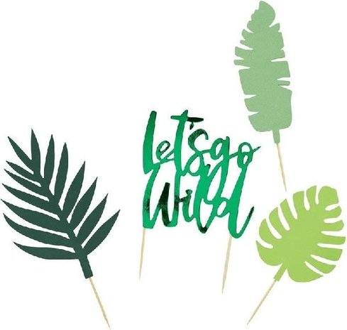 Hootyballoo Décorations pour gâteau « Let's Go Wild » | 4 pièces