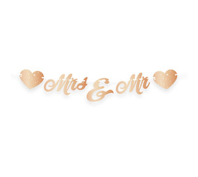 Folat Girlande mit roségoldenen Buchstaben „Mr & Mrs“ | pro Stück