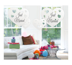 Folat Hangdecoratie Just married  | 5 stuks Folat Hangdecoratie Just married  | 5 stuks