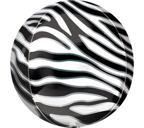 Amscan Orbz Ballon mit Zebramuster | 38 cm