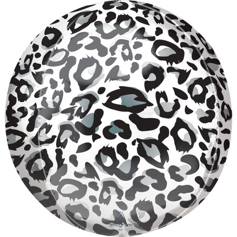 Amscan Ballon Orbz imprimé léopard blanc | 38 cm