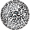 Amscan Orbz balloon white leopard print | 38 cm