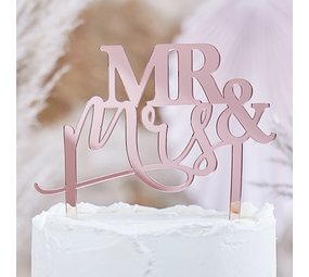 Ginger Ray Mr and Mrs cake topper Rose gold | 15x16cm