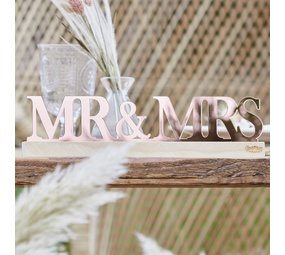 Ginger Ray Mr and Mrs Table Decoration Rose Gold | 30x7.5cm
