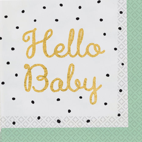 Amscan Hello Baby Servietten 33x33cm | 16 Stück