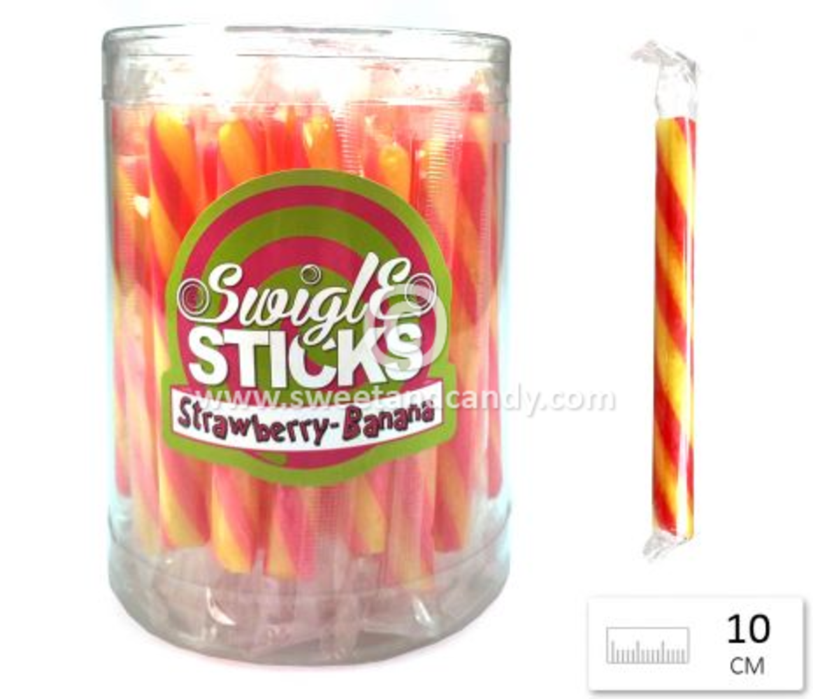 Felko Swigle sticks aardbei - banaan 10 gr. | 50 stuks in silo Felko Swigle sticks aardbei - banaan 10 gr. | 50 stuks in silo