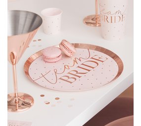 Ginger Ray Team Bride Teller, Roségold, 25 cm | 8 Stück