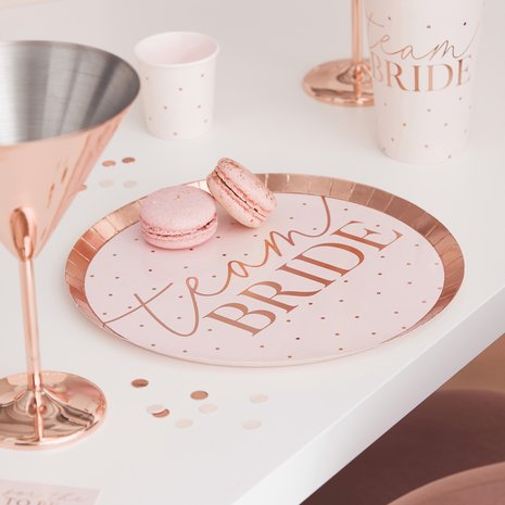 Ginger Ray Team Bride Teller, Roségold, 25 cm | 8 Stück