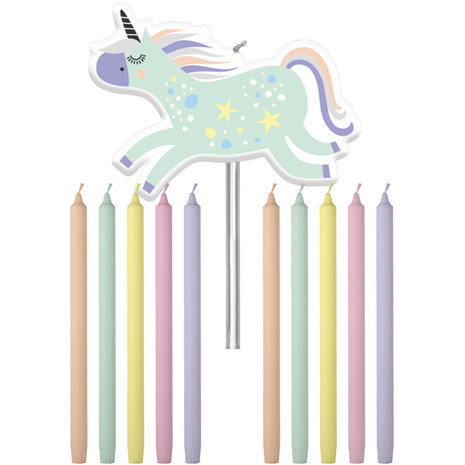 Folat Unicorn & Rainbows Cake Candles 10cm | 11 pieces