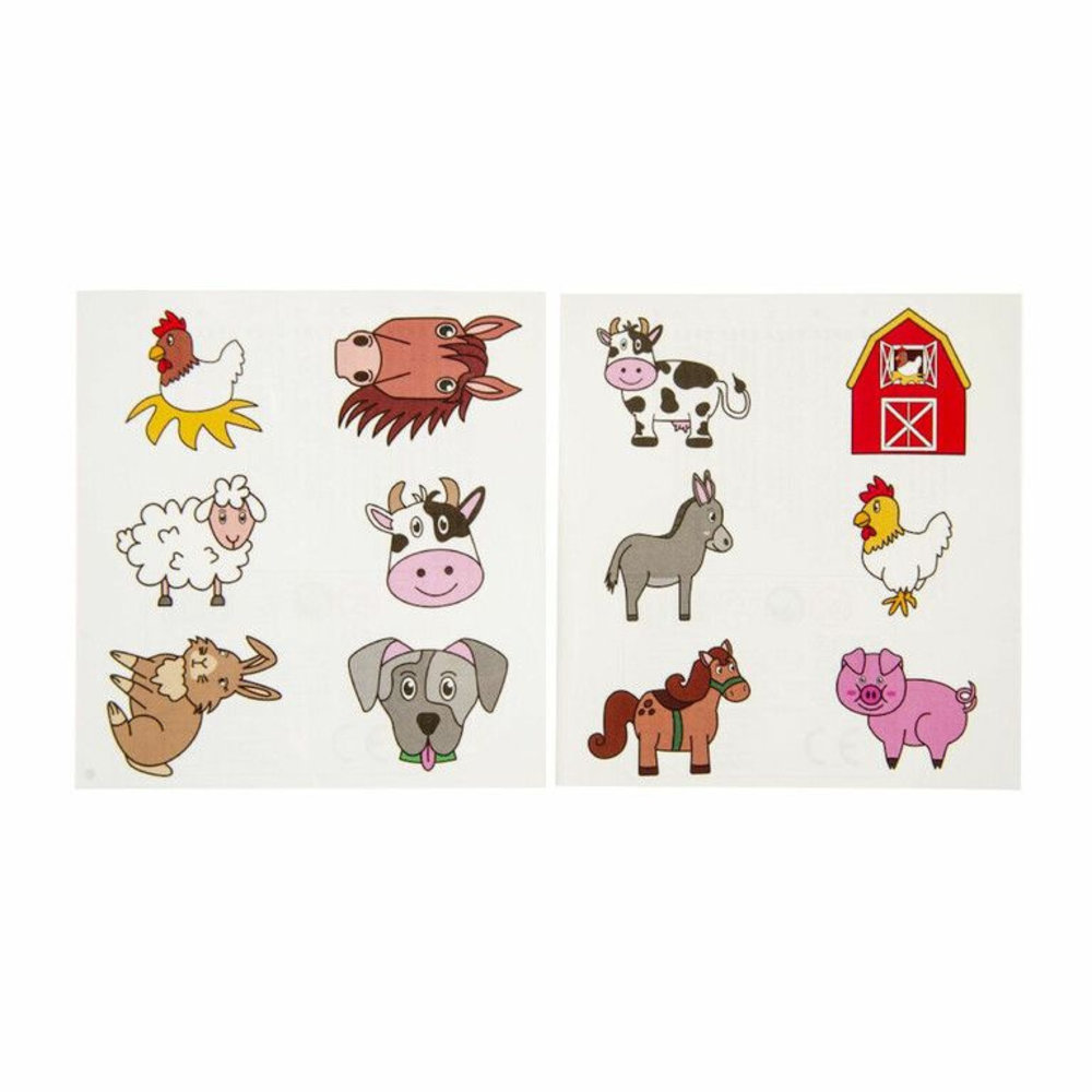 LG Imports Boerderij Dieren Nep Tattoo | 12 sets met 12 tattoos LG Imports Boerderij Dieren Nep Tattoo | 12 sets met 12 tattoos