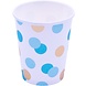 Gold and blue polka dot cups 250ml | 8 pieces