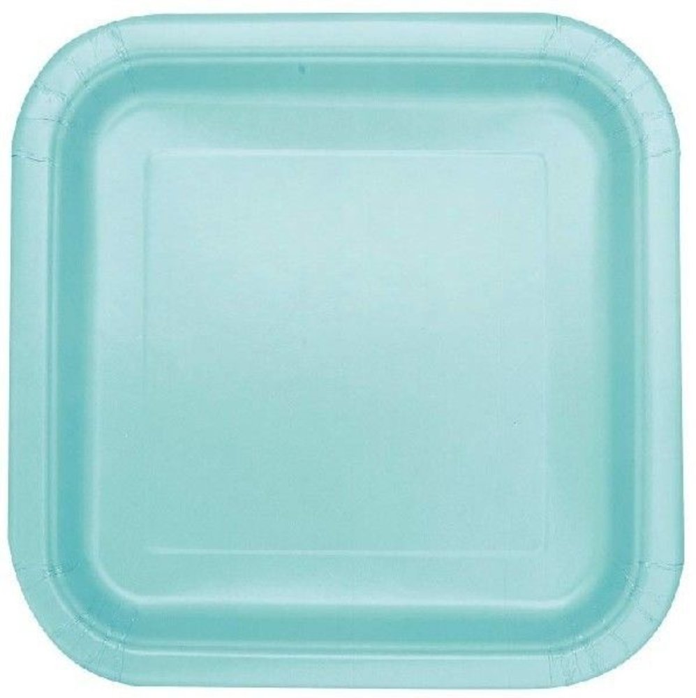 Unique Party Assiettes carrées vert menthe 17 x 17 cm | 16 pièces