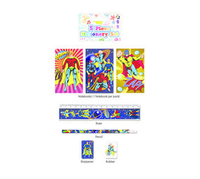 Henbrandt Superhelden Schrijfset 5-delig | per stuk Henbrandt Superhelden Schrijfset 5-delig | per stuk