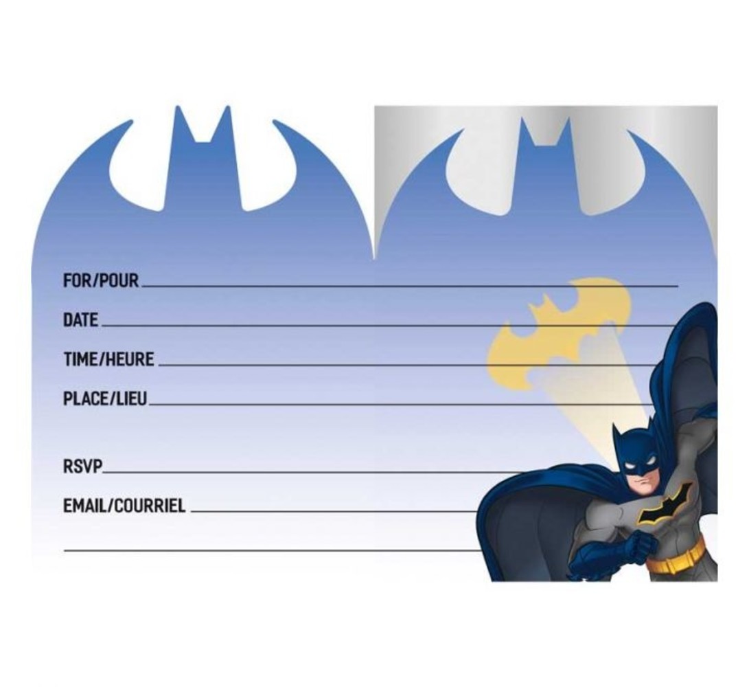 Unique Party Batman Invitations | 8 pieces