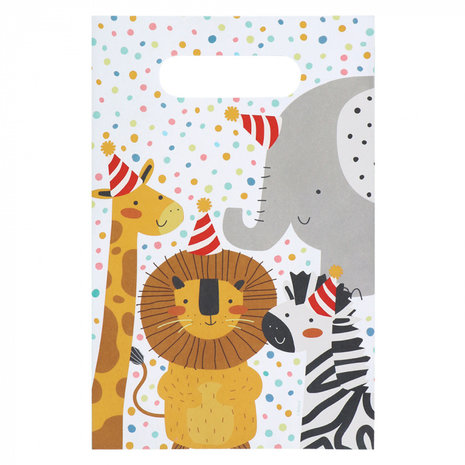 Boland Sacs à distribuer aux enfants sur le thème de la safari (23 x 15 cm) | Lot de 10