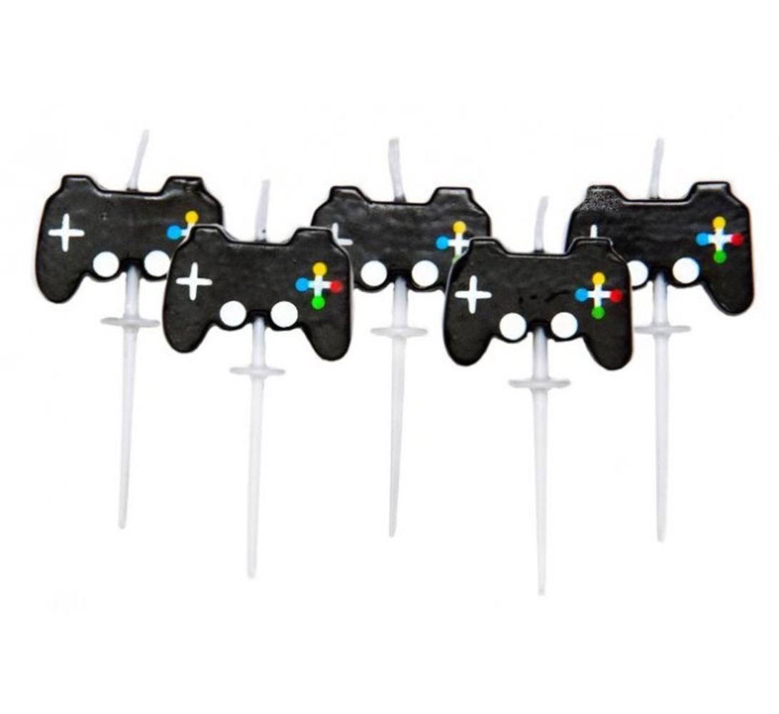 Anniversary House Bougies pour gâteau Gamer 5,5 cm | par lot de 5