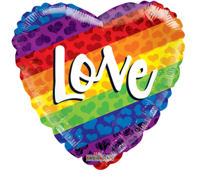 WeFiesta Heliumballon LOVE Herz Regenbogen | pro Stück