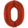 Folat Foil Balloon Number 0 Red Metallic Matte | 86cm Folat Foil Balloon Number 0 Red Metallic Matte | 86cm