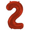 Folat Foil Balloon Number 2 Red Metallic Matte | 86cm Folat Foil Balloon Number 2 Red Metallic Matte | 86cm