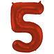 Folat Foil Balloon Number 5 Red Metallic Matte | 86cm