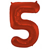 Folat Foil Balloon Number 5 Red Metallic Matte | 86cm Folat Foil Balloon Number 5 Red Metallic Matte | 86cm