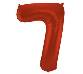 Folat Foil Balloon Number 7 Red Metallic Matte | 86cm
