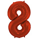 Folat Foil Balloon Number 8 Red Metallic Matte | 86cm