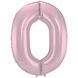 Folat Foil Balloon Number 0 Matte Pastel Pink | 86cm