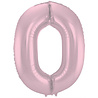 Folat Ballon en aluminium numéro 0 rose pastel mat | 86 cm Folat Ballon en aluminium numéro 0 rose pastel mat | 86 cm