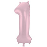 Folat Foil Balloon Number 1 Matte Pastel Pink | 86cm Folat Foil Balloon Number 1 Matte Pastel Pink | 86cm