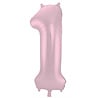 Folat Folienballon Nummer 1, mattes Pastellrosa | 86 cm Folat Folienballon Nummer 1, mattes Pastellrosa | 86 cm