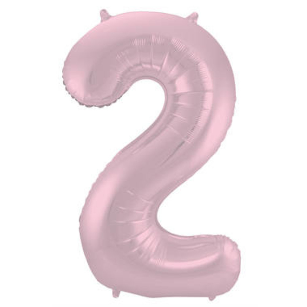 Folat Foil Balloon Number 2 Matte Pastel Pink | 86cm