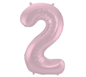 Folat Foil Balloon Number 2 Matte Pastel Pink | 86cm