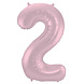 Folat Folienballon Nummer 2, mattes Pastellrosa | 86 cm