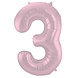 Folat Foil Balloon Number 3 Matte Pastel Pink | 86cm