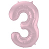 Folat Folie ballon cijfer 3 Mat Pastel Pink | 86cm Folat Folie ballon cijfer 3 Mat Pastel Pink | 86cm