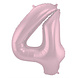 Folat Folienballon Nummer 4, mattes Pastellrosa | 86 cm