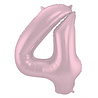 Folat Folienballon Nummer 4, mattes Pastellrosa | 86 cm Folat Folienballon Nummer 4, mattes Pastellrosa | 86 cm