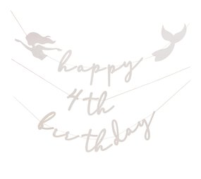 Ginger Ray Magic Mermaid Letter Garland Happy Birthday with Age 2x2 meters | per set