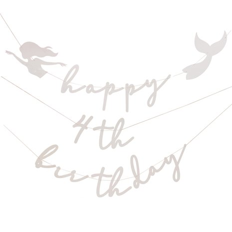 Ginger Ray Guirlande de lettres Sirène Magique « Joyeux anniversaire » avec l'âge, 2 x 2 mètres | par lot