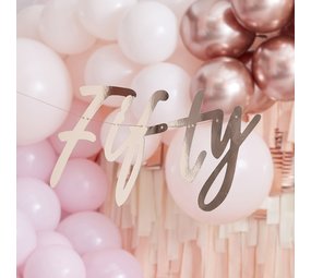 Ginger Ray Letterslinger rosé goud "fifty" | per stuk Ginger Ray Letterslinger rosé goud "fifty" | per stuk