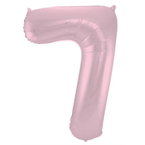 Folat Ballon en aluminium numéro 7 rose pastel mat | 86 cm