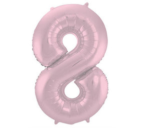 Folat Folie ballon cijfer 8 Mat Pastel Pink | 86cm Folat Folie ballon cijfer 8 Mat Pastel Pink | 86cm