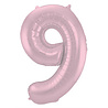 Folat Ballon en aluminium numéro 9 rose pastel mat | 86 cm Folat Ballon en aluminium numéro 9 rose pastel mat | 86 cm