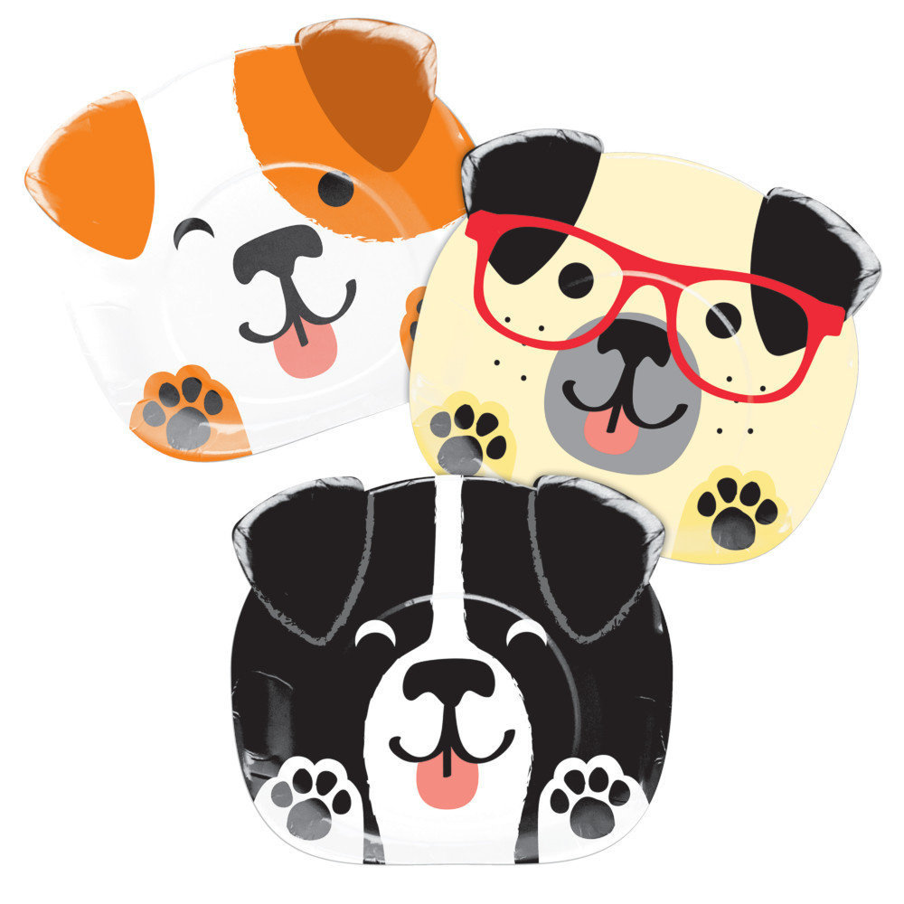 Creative Converting Dog Party Shape plates 23cm | 8 pieces